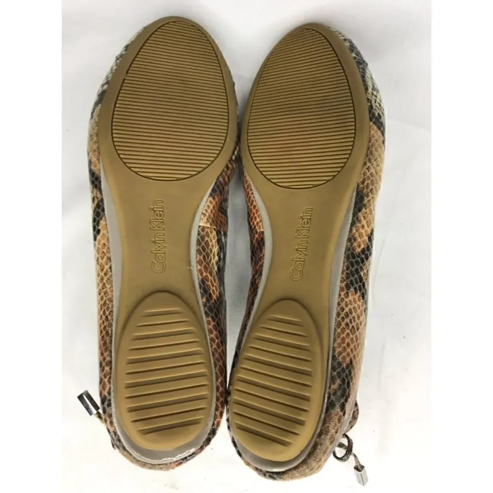 Calvin Klein Priya Faux Snakeskin Leather Flats Size 9.5